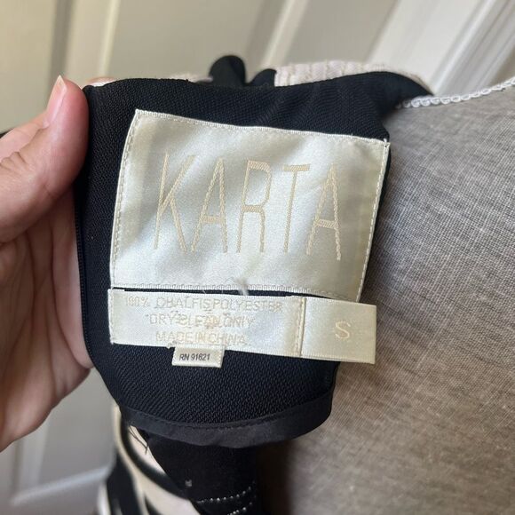 Karta Scallop Black and White Mini Dress Small - Picture 4 of 4